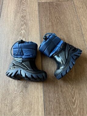 BMCiTYBM Toddler Snow Boots - Blue & Black - Size 5.5-6 Toddler (EU 22/23)